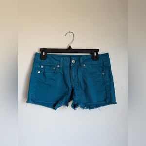 American Eagle Turquoise Stretch
Denim Cutoff Shorts Size 2